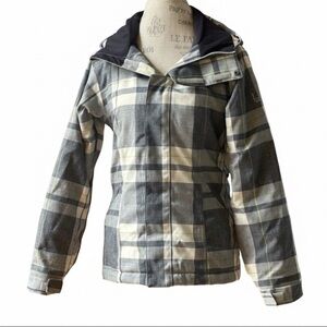Bonfire Snowboarding Co. Plaid Ski/Snowboard Hooded Jacket Small EUC!